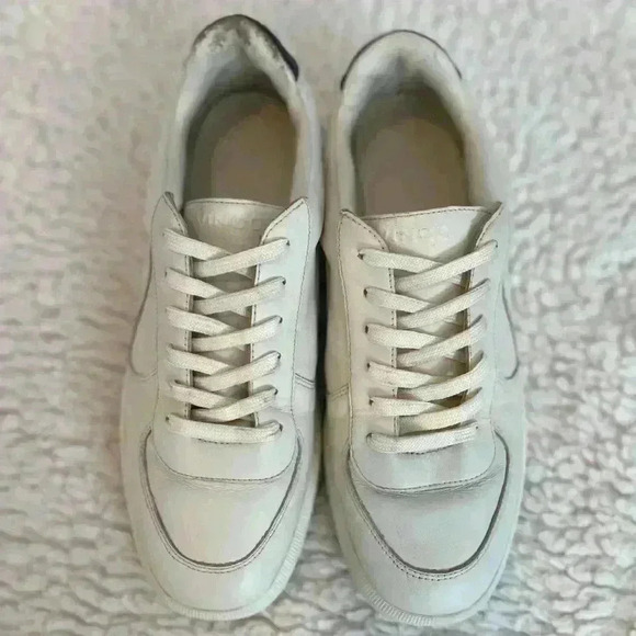 Vince Women’s Aspen Leather Sneakers White Snake Leather Size 8.5 - Picture 3 of 7